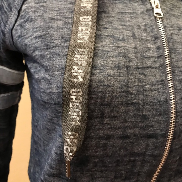 No Boundaries Burnout Hoodie Jacket Womens Junior Size XS Blue Varsity Stripe - Picture 6 of 15